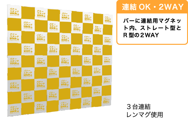 LS−90C3イメージ　連結OK・2WAY　バーに連結用マグネット内、ストレート型とR型の２WAY