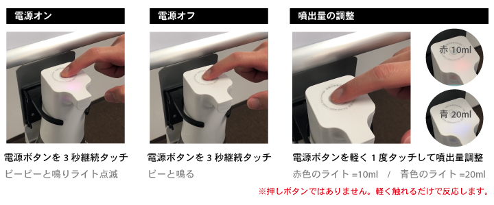 ディスペンサー起動&噴出量調整