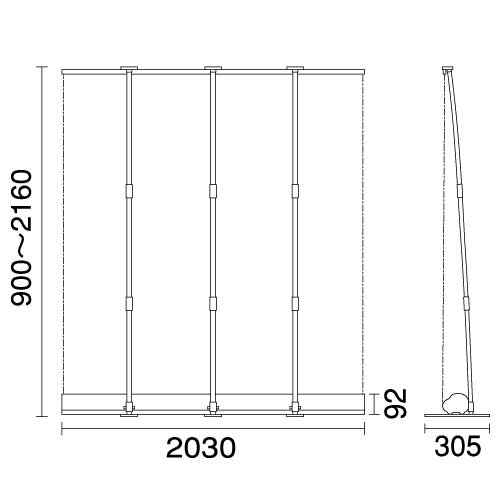 大型ロールアップバナー i-LooK200 (アイルック H2100×W2000)(i-LooK200)_4