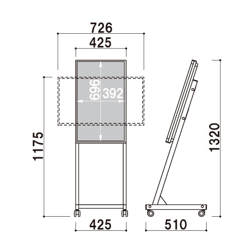 デジタルサイネージ Comabo 自立移動式 CM-32HLC3  ブラック(CM-32HLC3　(使用ディスプレイ：フィリップス32BDL4050Q/11))_2