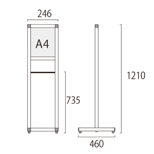 L型テーブル付サインスタンド(LTSSAC-A4T / LBTSSAC-A4T)_3